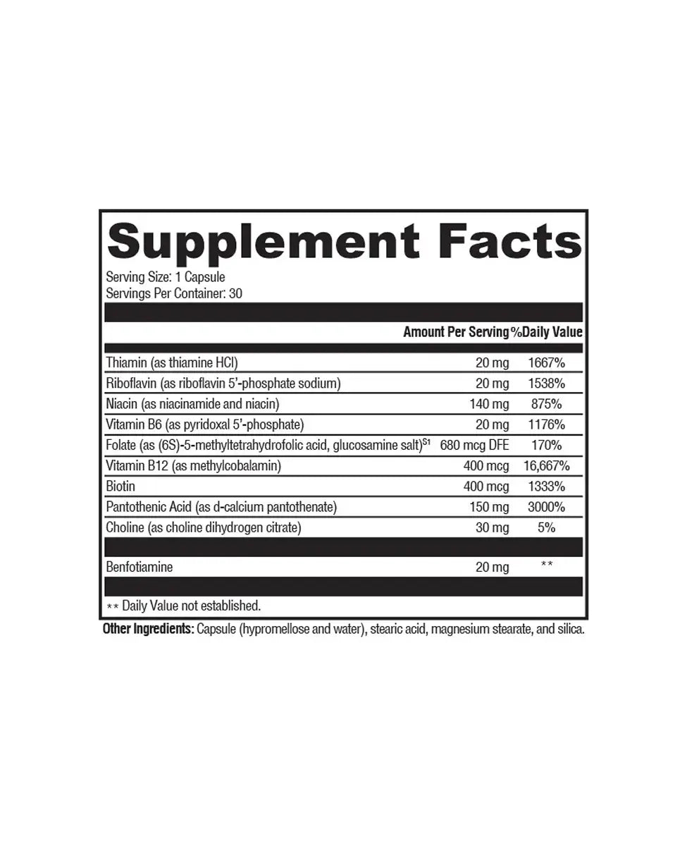 absorb b complex supplement facts