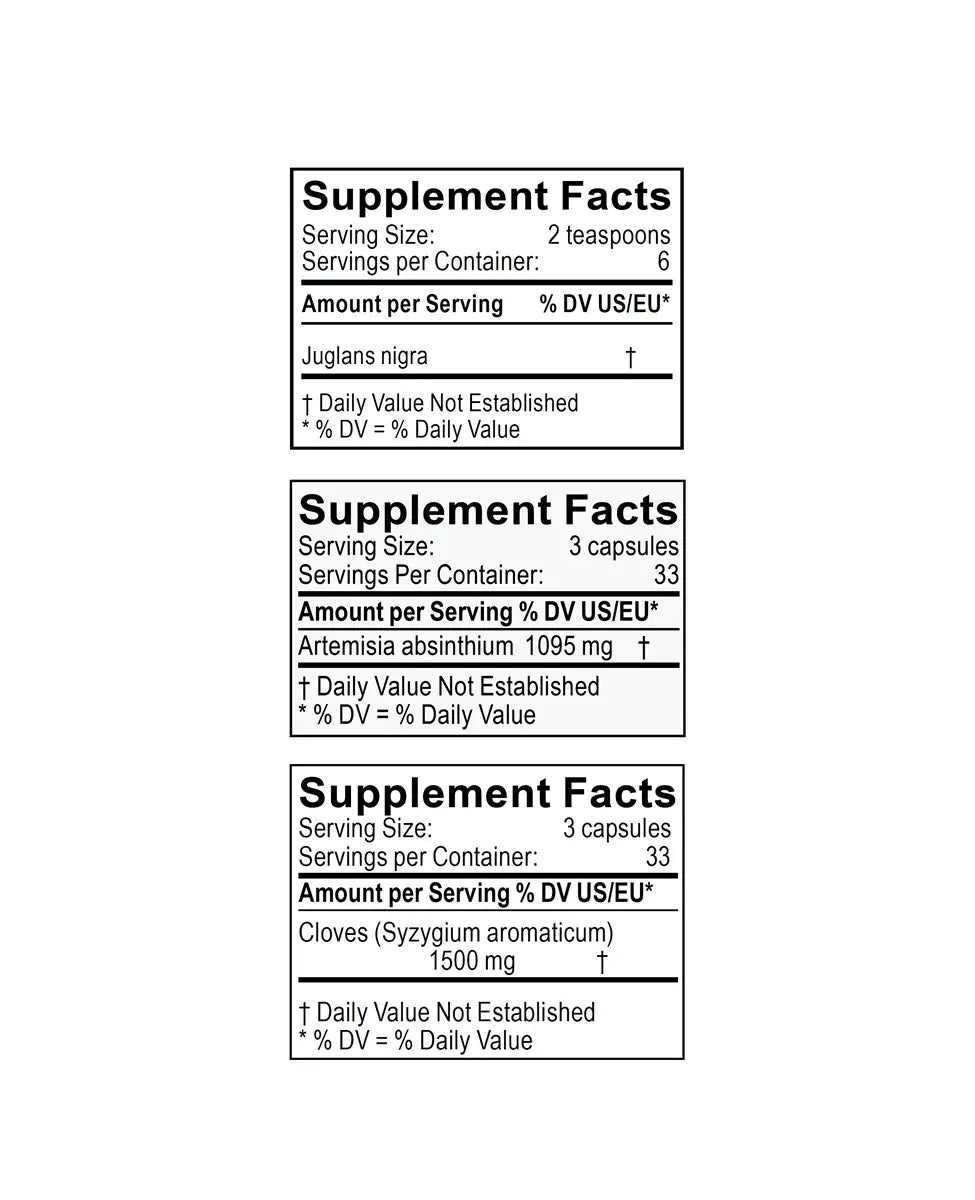 advanced antiparasitic cleanse hulda clark supplement facts