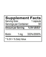 biotin supplement facts