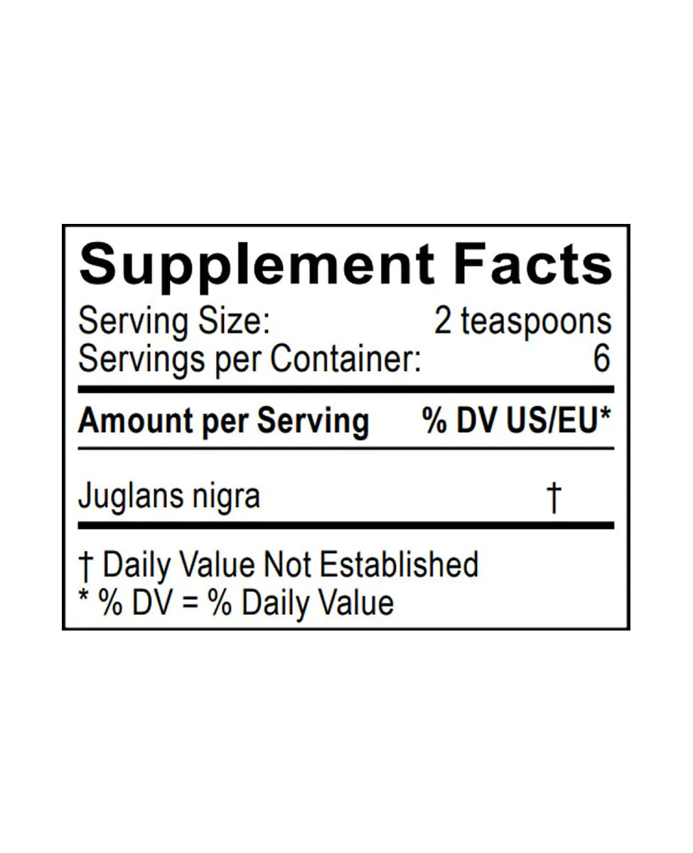 black walnut hull tincture 2 oz supplement facts