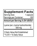 lysine supplement facts