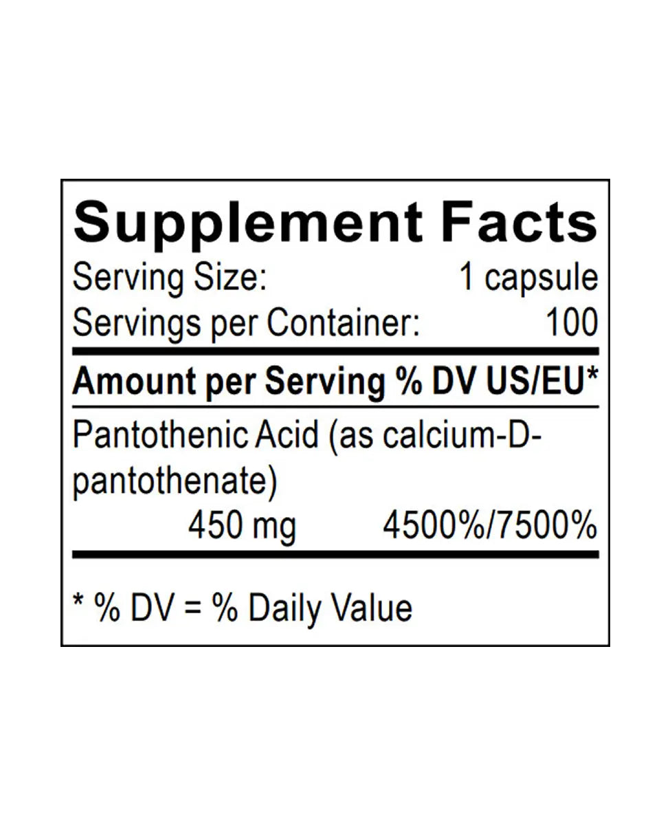 pantothenic acid supplement facts