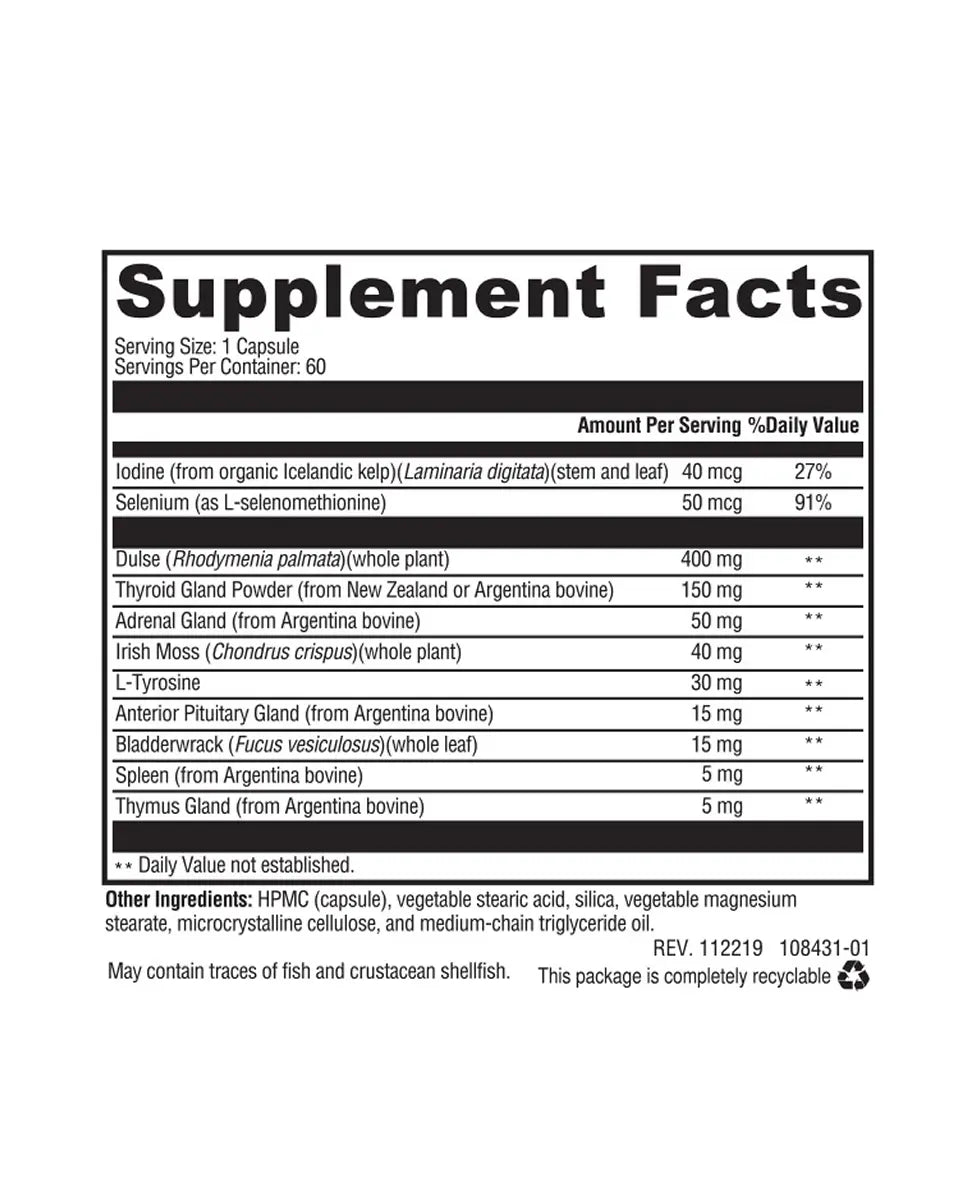 thyroid plus supplement facts