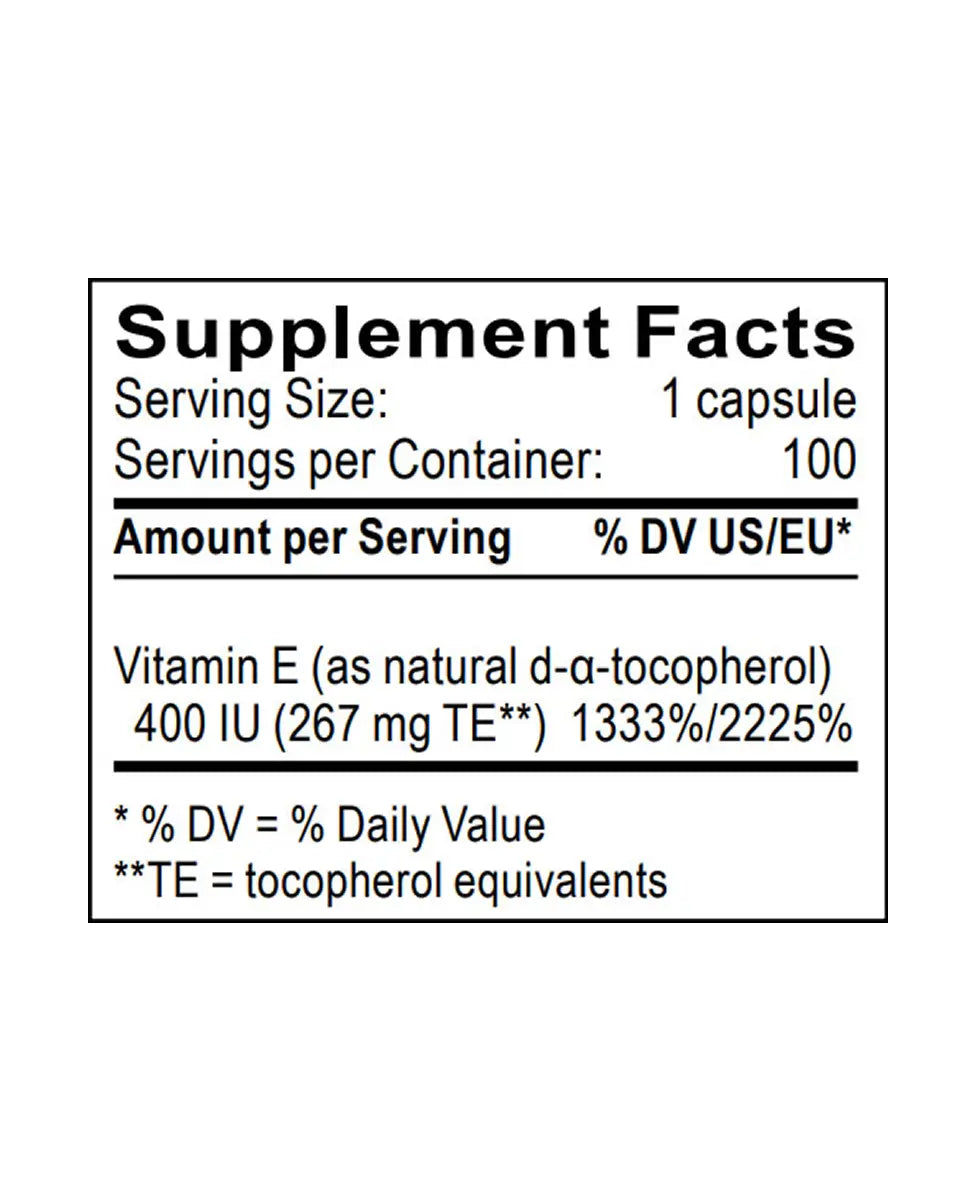 vitamin e natural supplement facts